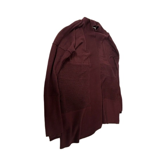 Lululemon Sit In‎ Lotus Wrap II Women's Burgundy Merino Wool Cardigan Size 4 - Picture 1 of 7